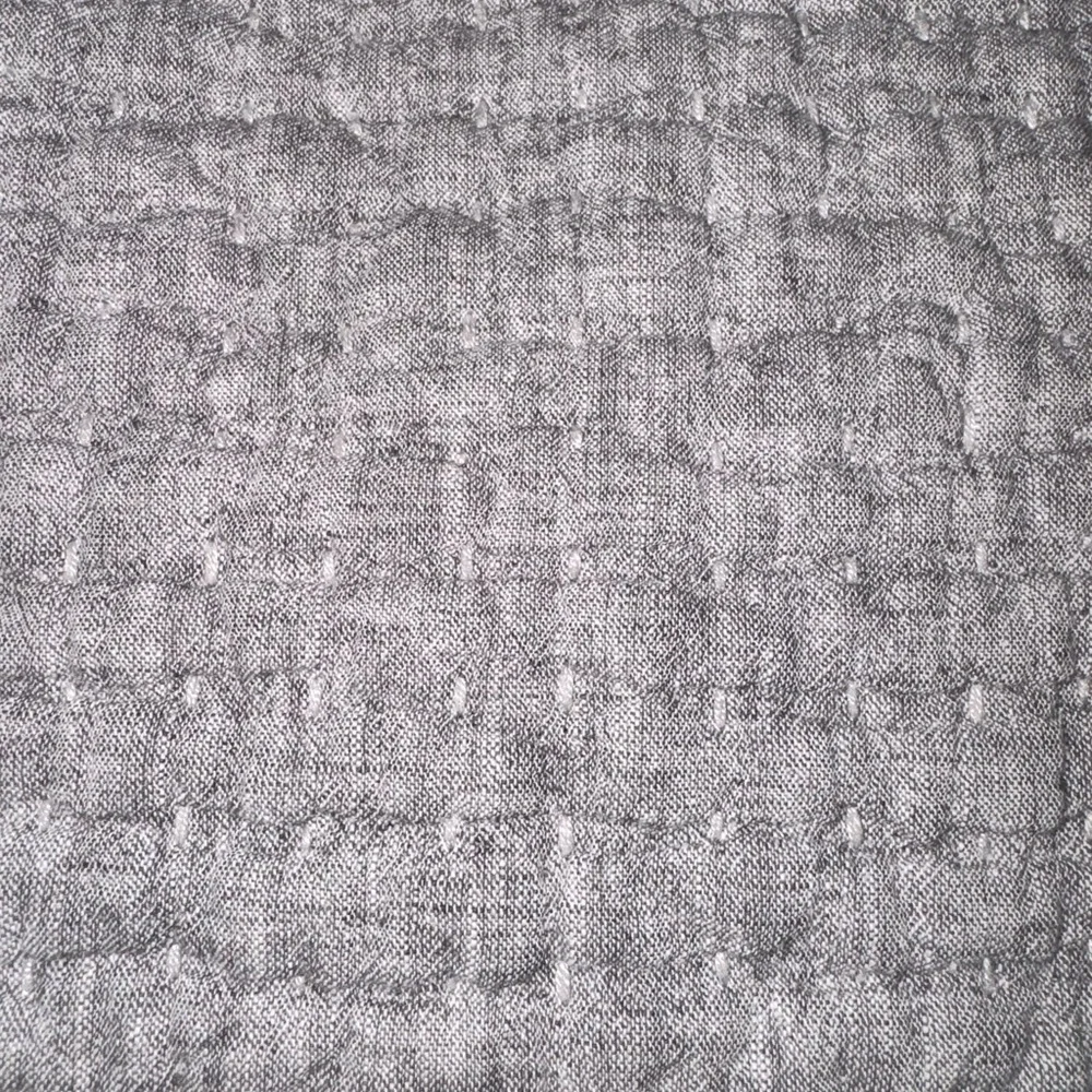 Pottery Barn Pick-Stitch Handcrafted Cotton Linen Quilt Gray King
